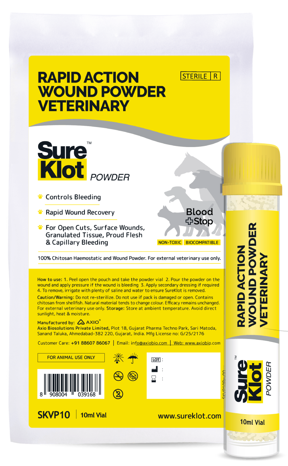 veterinary powder for dogs, cats, horse