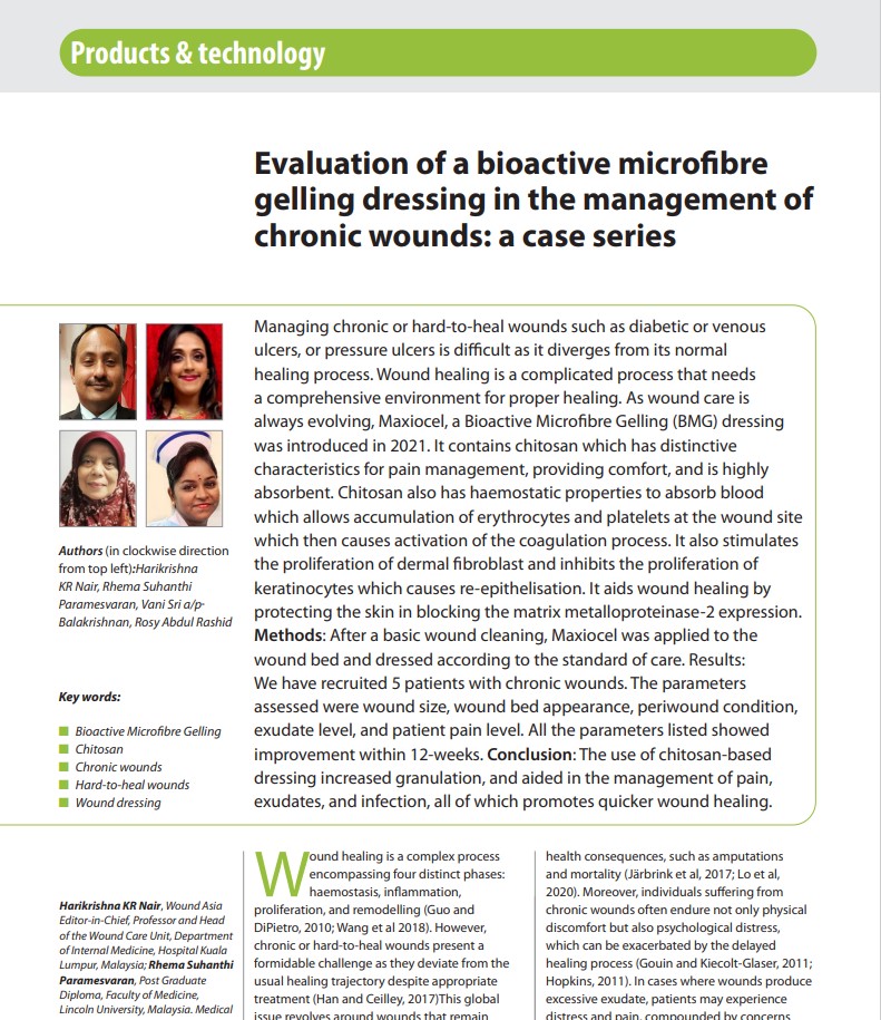 Evaluation of a Novel Chitosan Wound Healing Dressing Based on Bioactive Microfibre Gelling (BMG) Technology